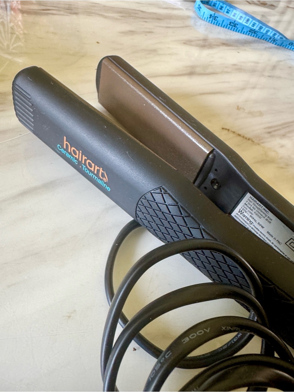HairArt H3000 Tourmaline Ceramic Straightening Iron, 1 3/8"